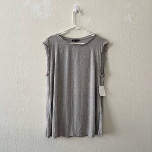 Eileen Fisher Tank Blouse‎ Small Ribbed Gray NEW